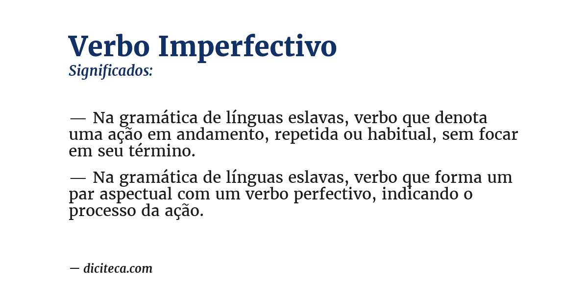 Significado de verbo imperfectivo