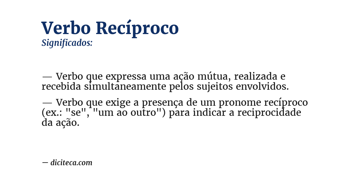 Significado de verbo recíproco
