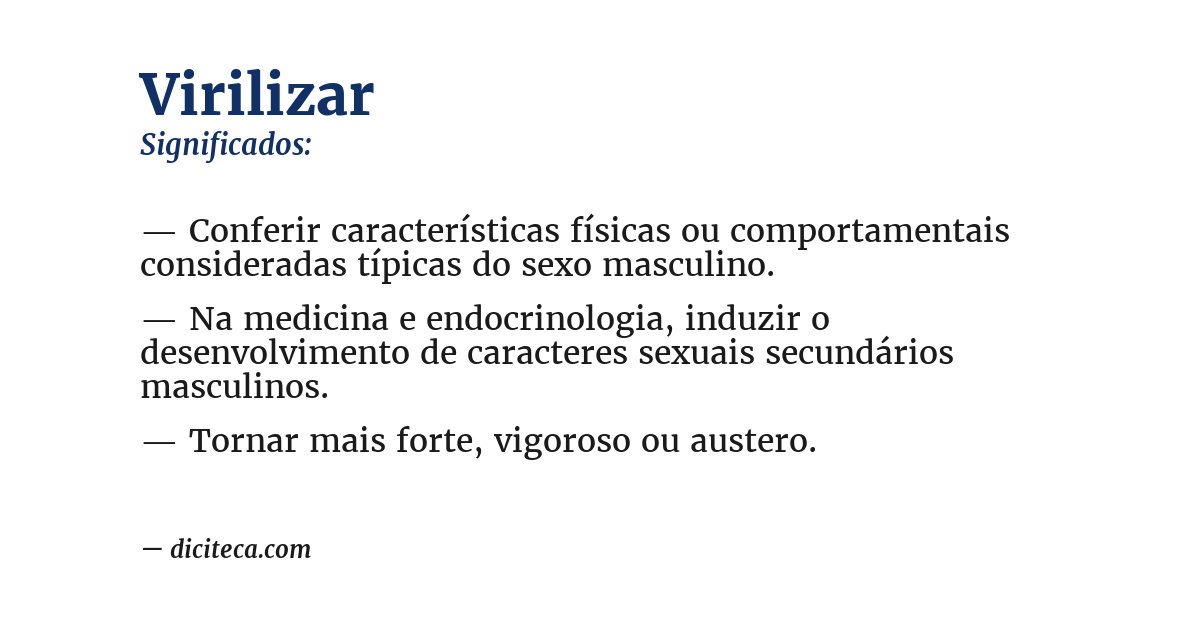 Significado de virilizar