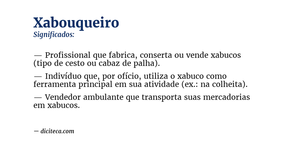 Significado de xabouqueiro