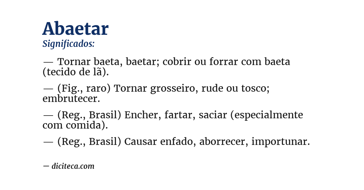 Significado de abaetar