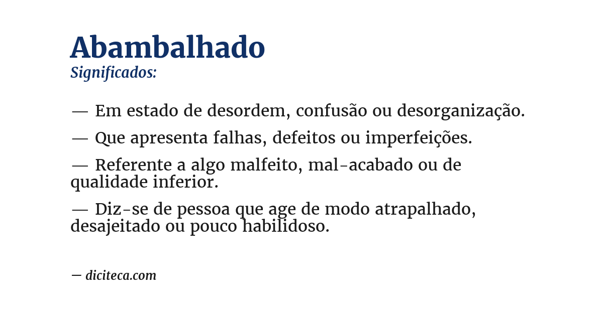 Significado de abambalhado