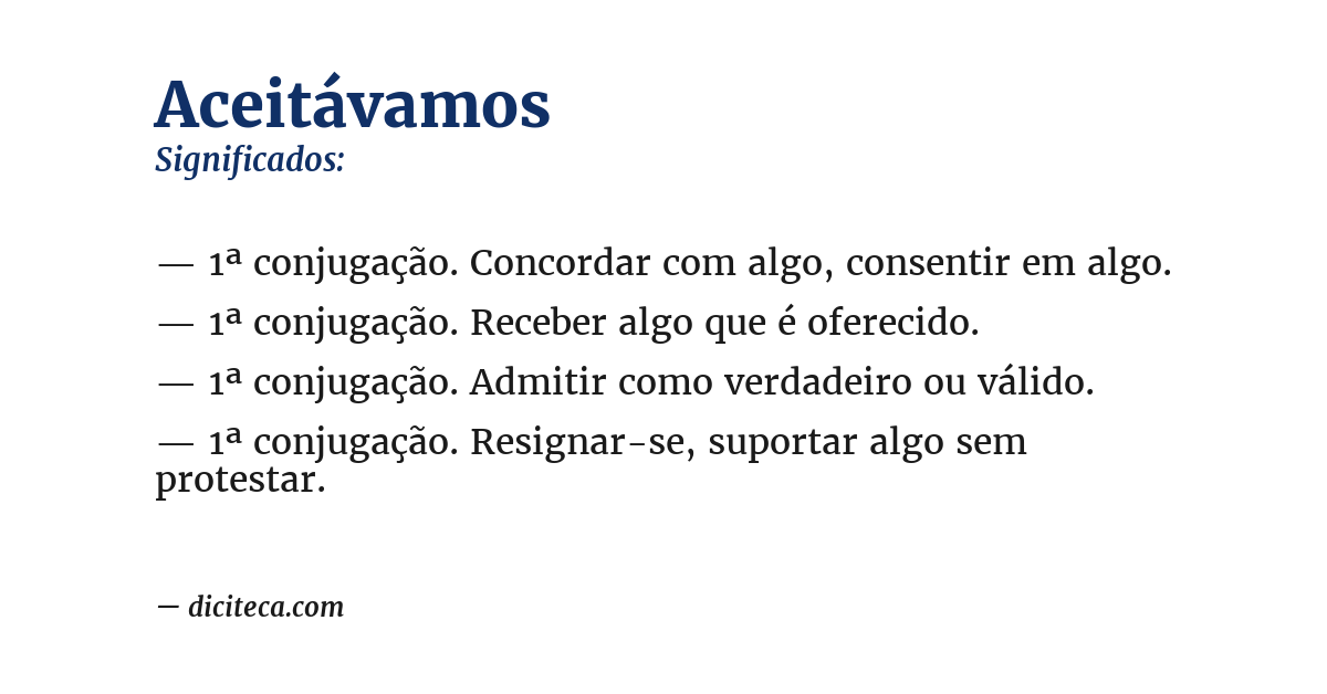 Significado de aceitávamos