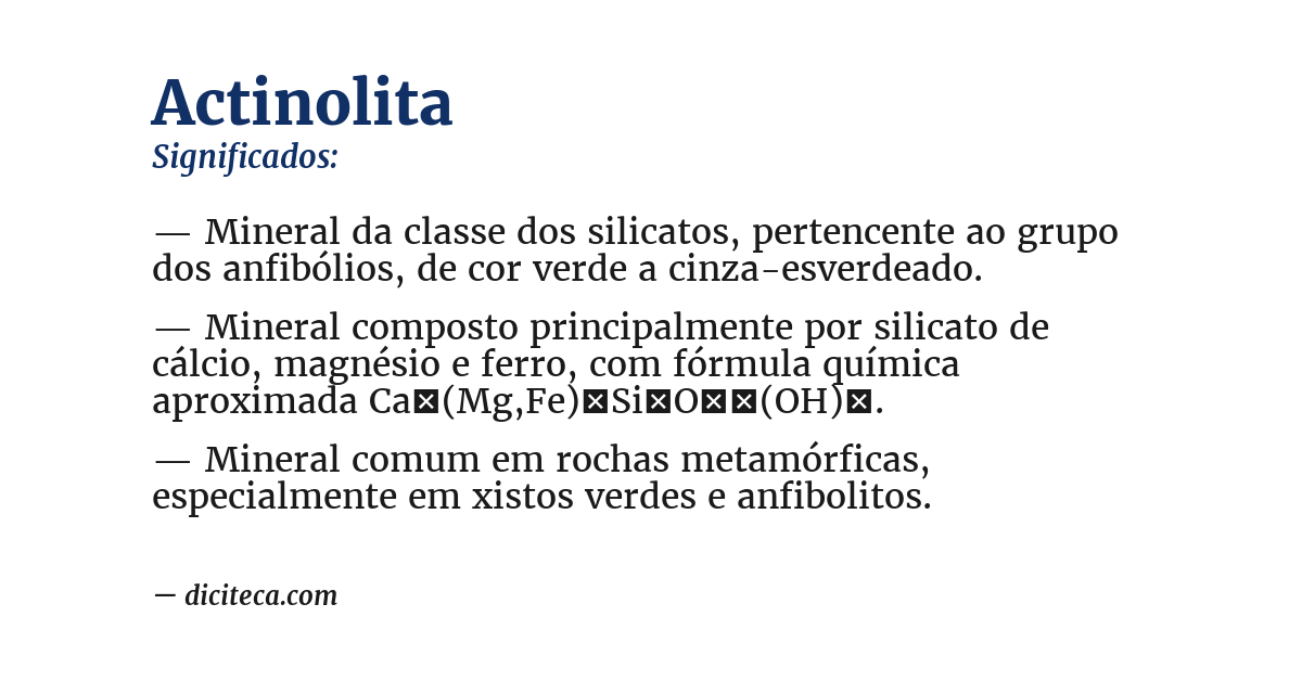 Significado de actinolita