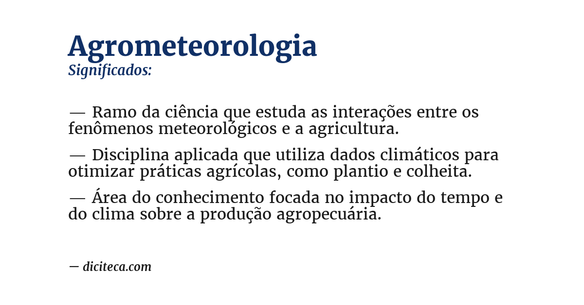 Significado de agrometeorologia
