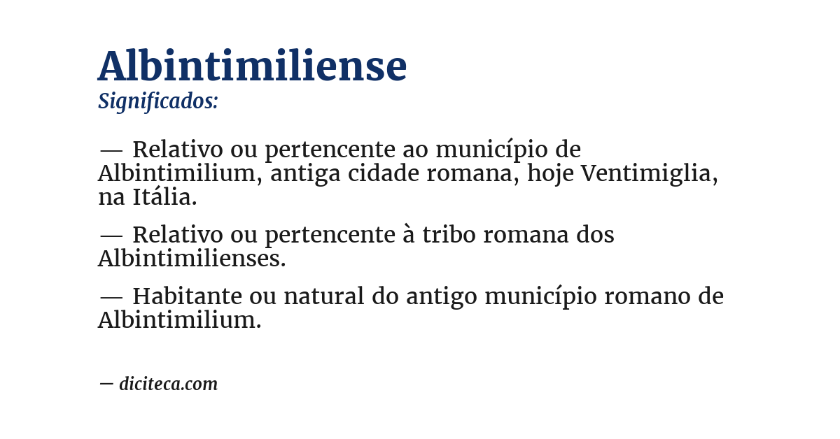 Significado de albintimiliense