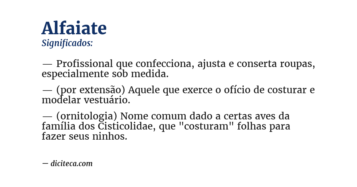 Significado de alfaiate
