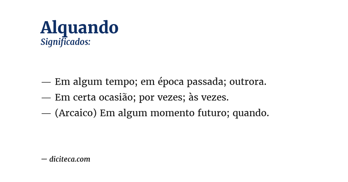 Significado de alquando