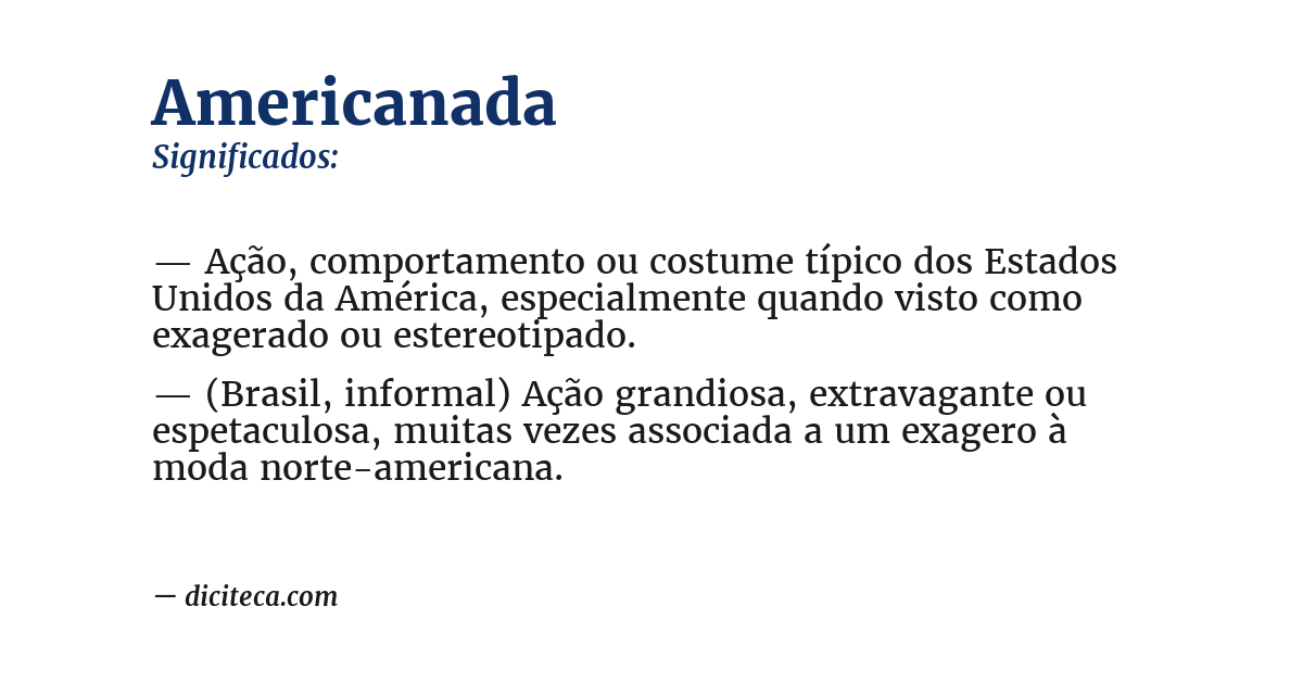 Significado de americanada