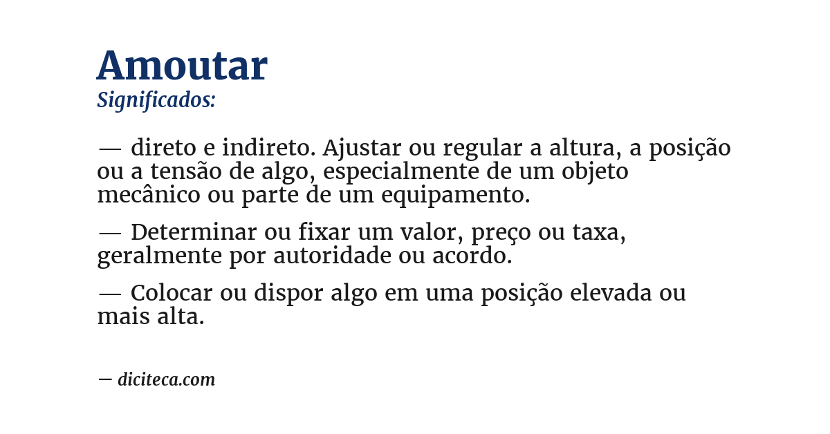 Significado de amoutar