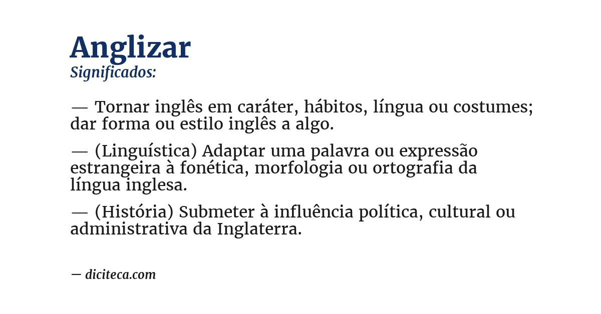 Significado de anglizar