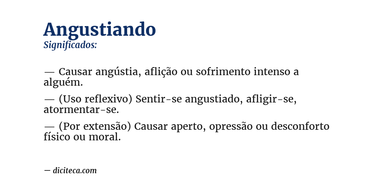 Significado de angustiando