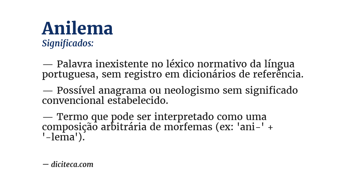 Significado de anilema
