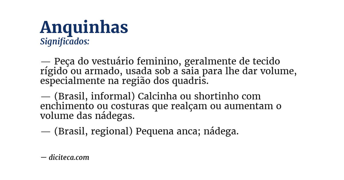 Significado de anquinhas
