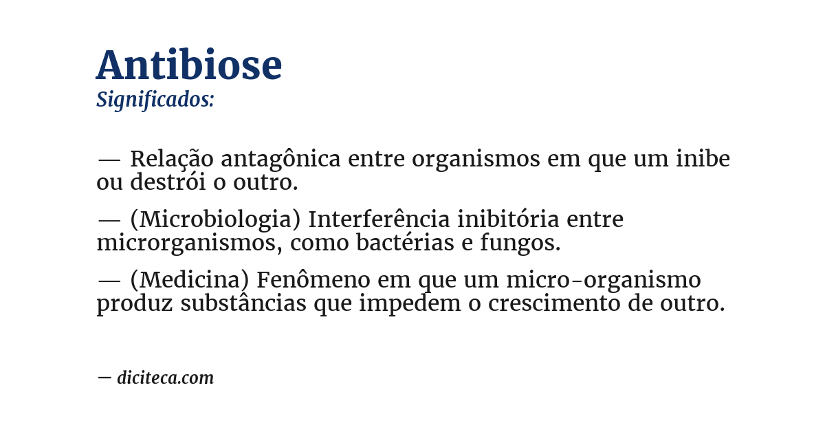 Significado de antibiose