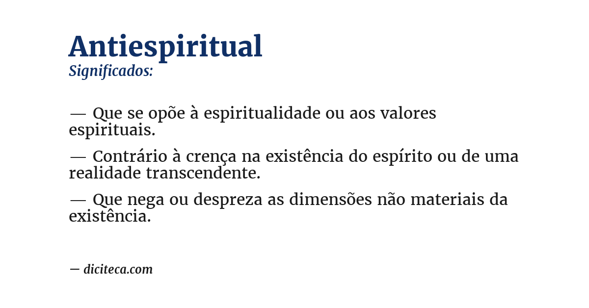 Significado de antiespiritual