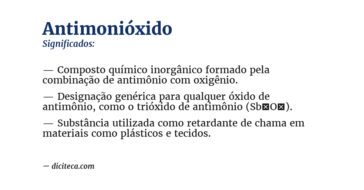 Significado de antimonióxido