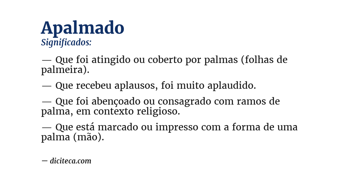 Significado de apalmado