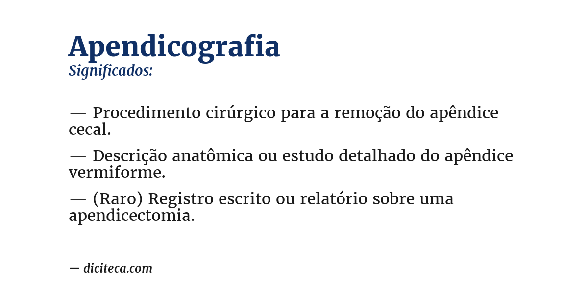 Significado de apendicografia