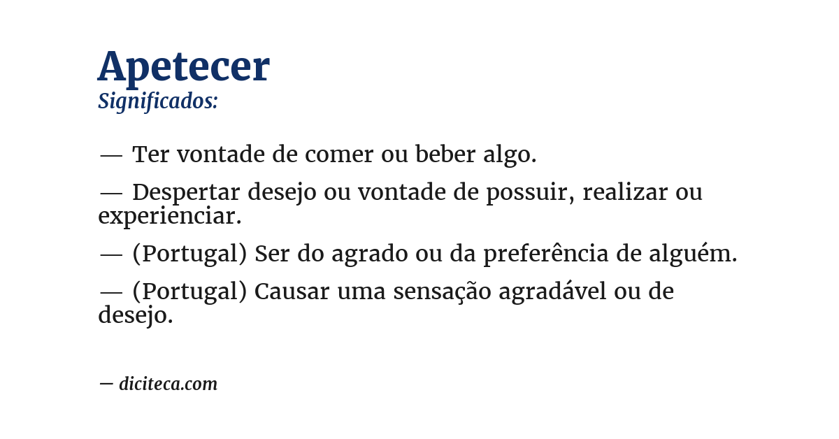 Significado de apetecer