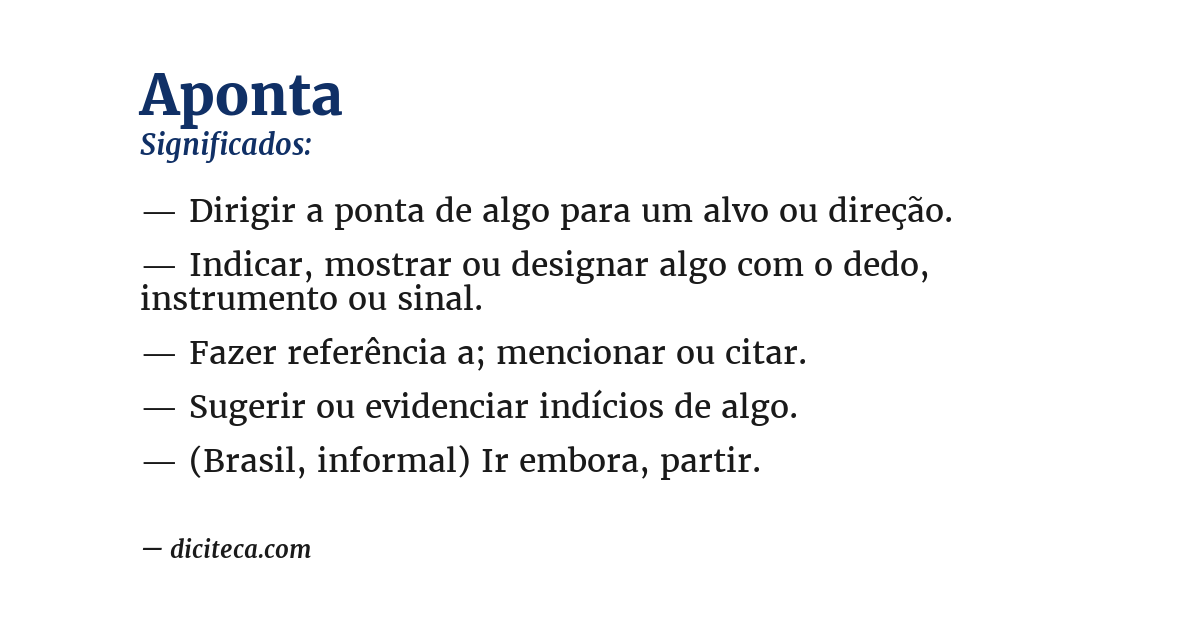 Significado de aponta
