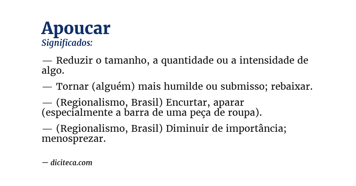 Significado de apoucar