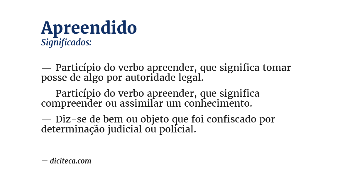 Significado de apreendido