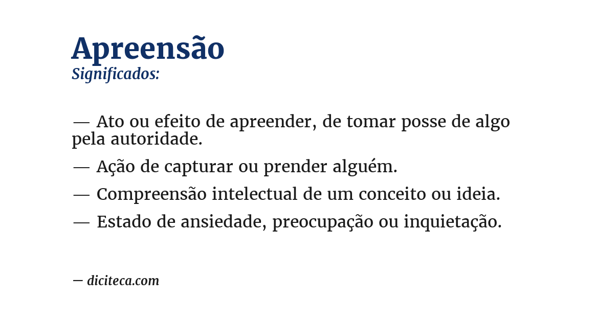 Significado de apreensão