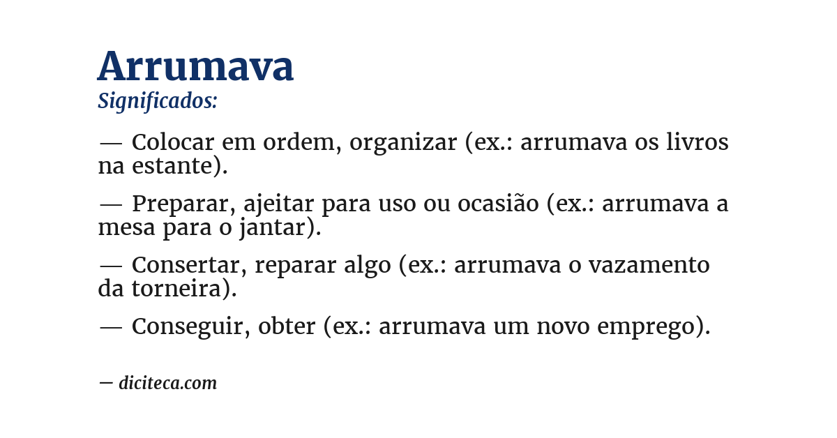 Significado de arrumava