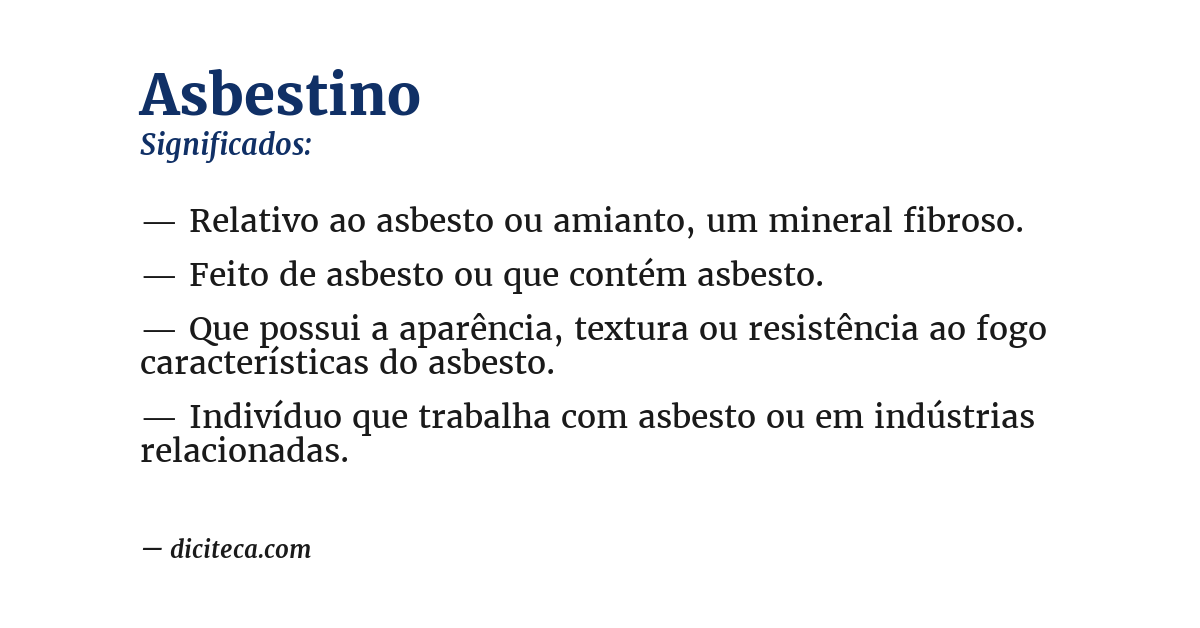 Significado de asbestino
