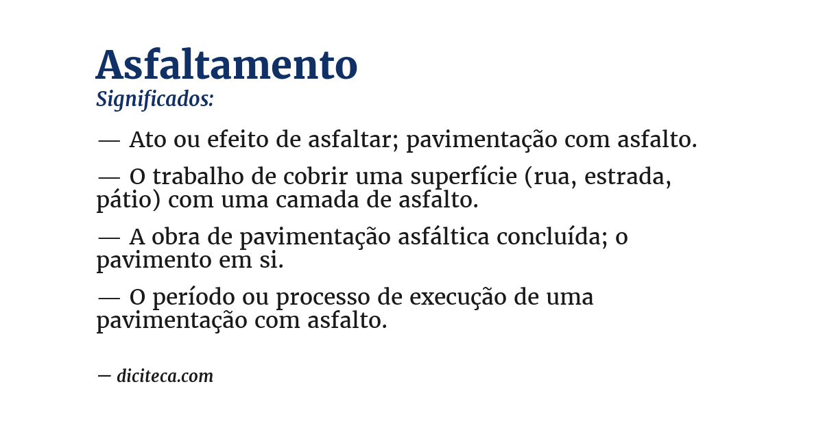 Significado de asfaltamento