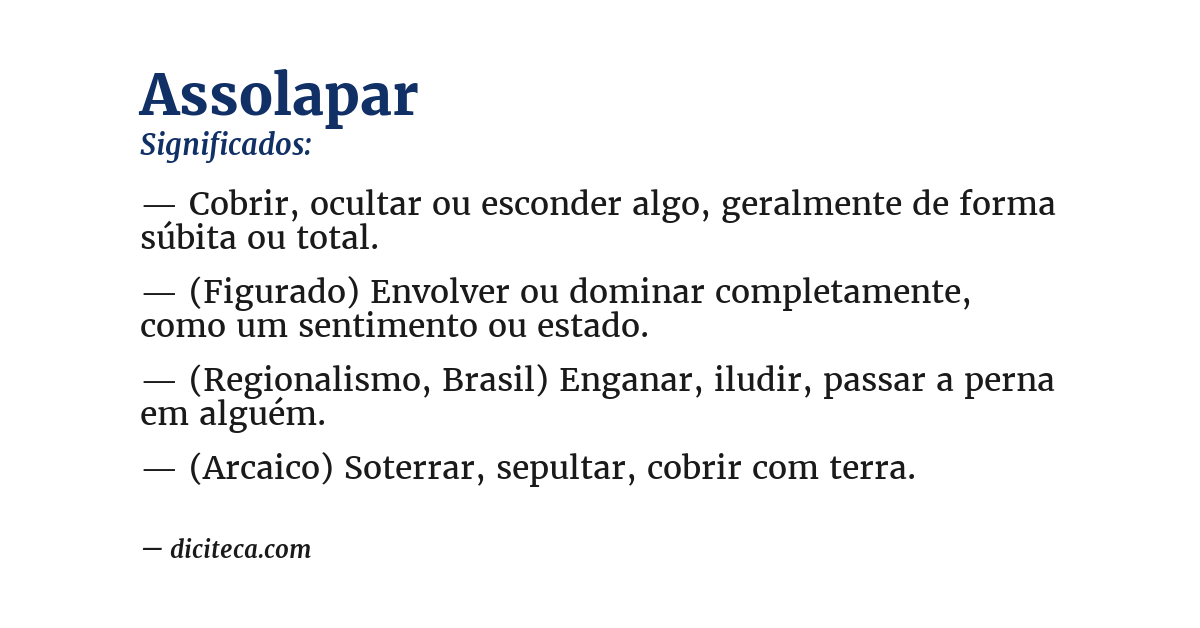 Significado de assolapar