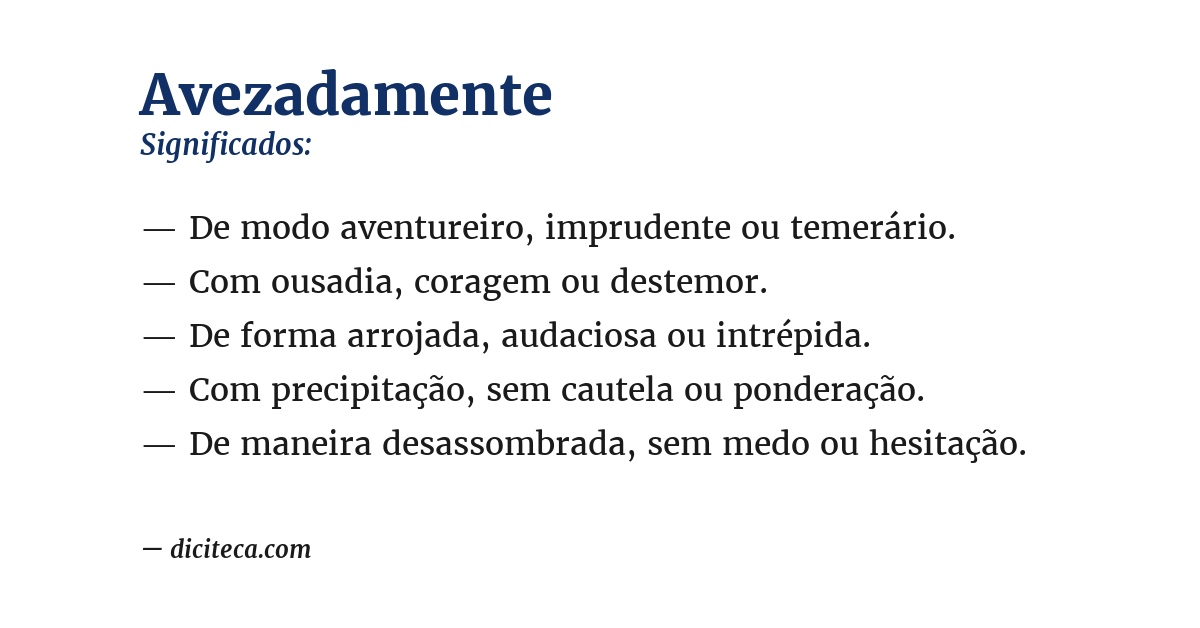 Significado de avezadamente
