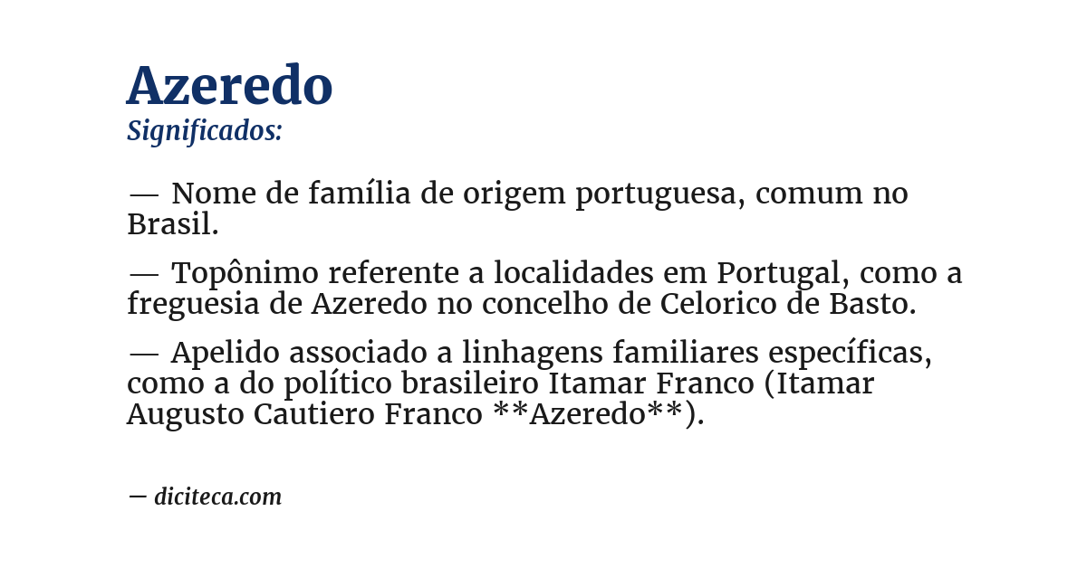 Significado de azeredo