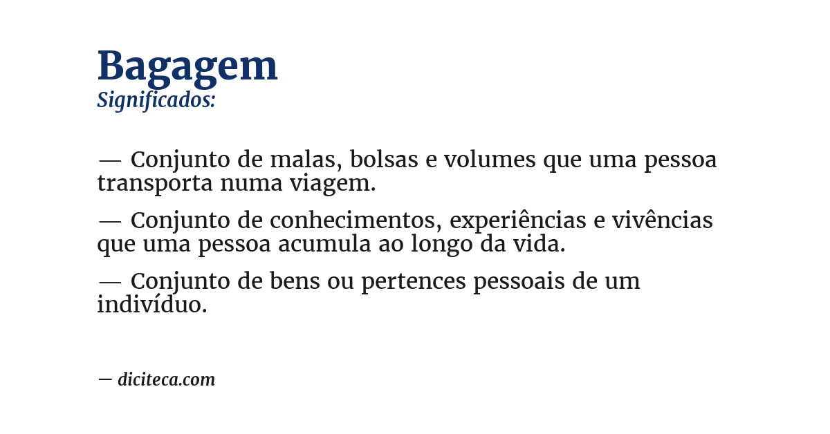 Significado de bagagem