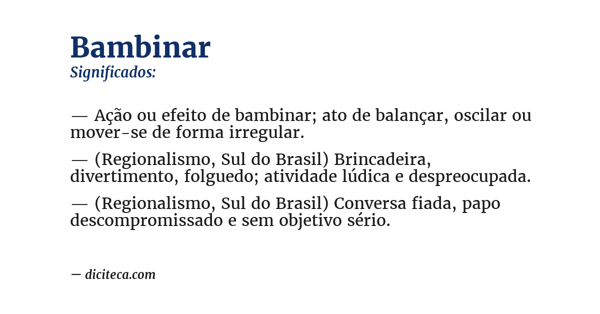 Significado de bambinar