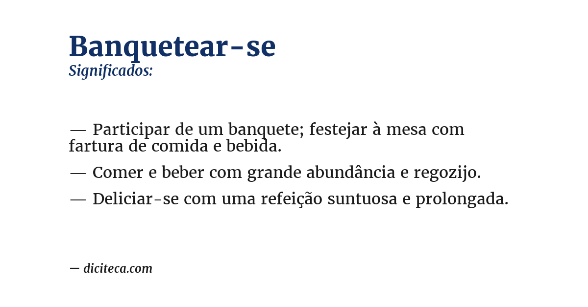 Significado de banquetear-se