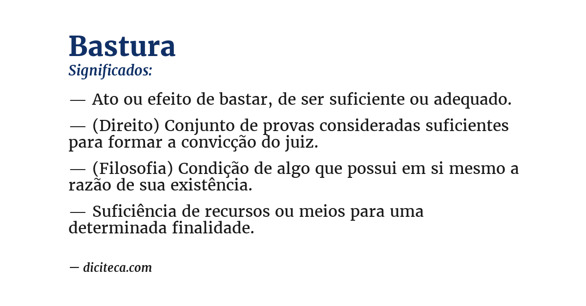 Significado de bastura