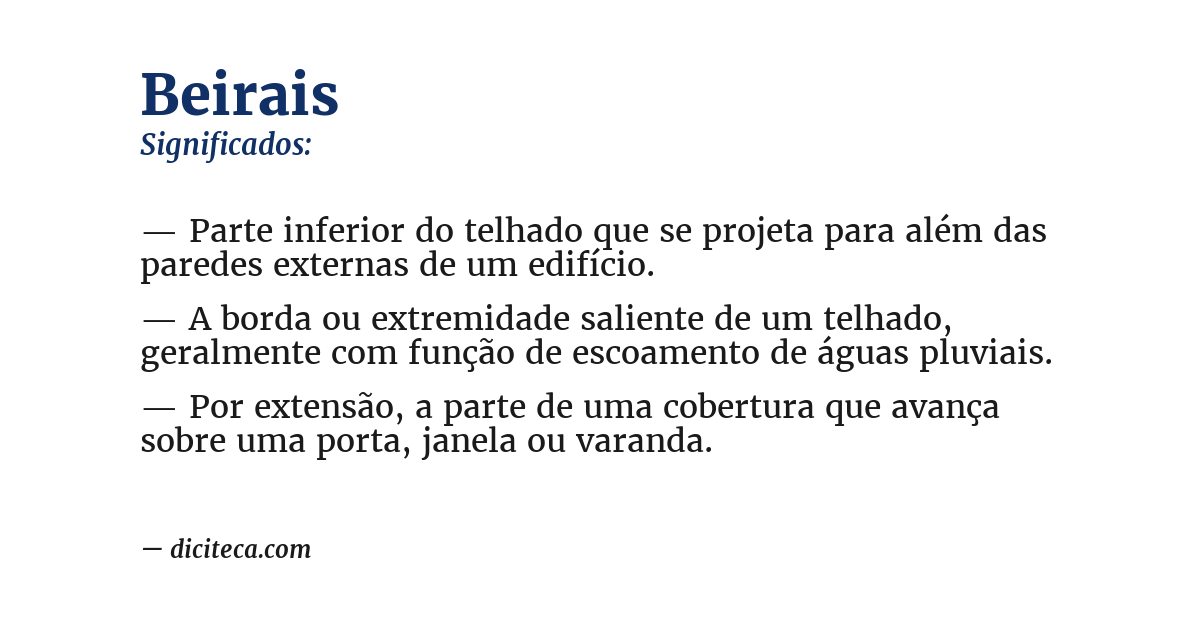 Significado de beirais