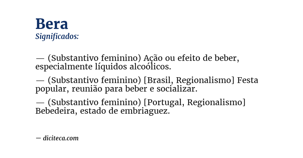 Significado de bera