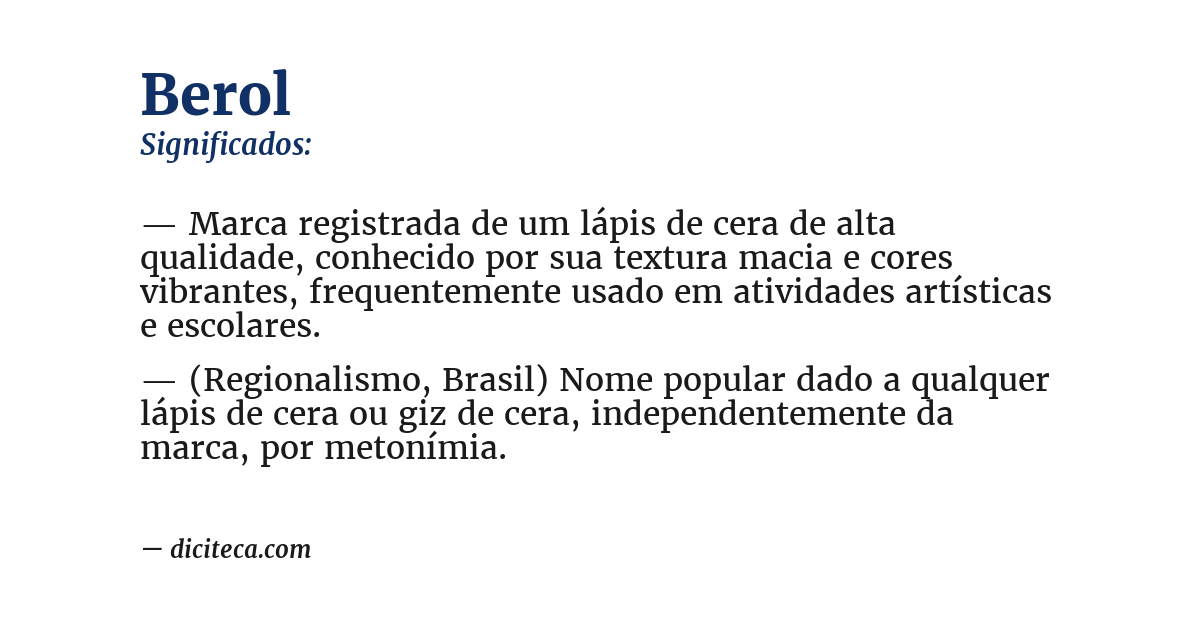 Significado de berol