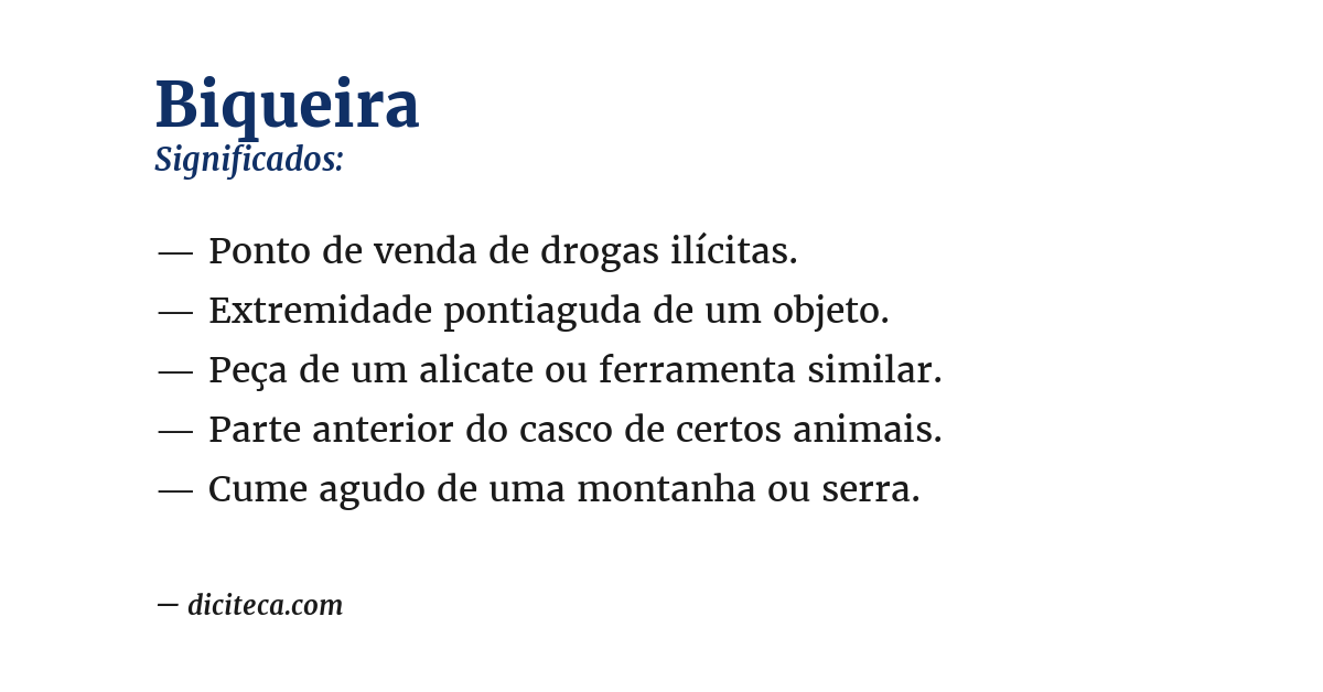 Significado de biqueira