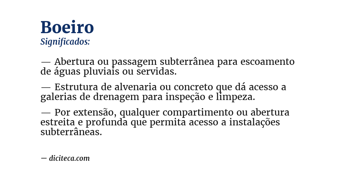 Significado de boeiro