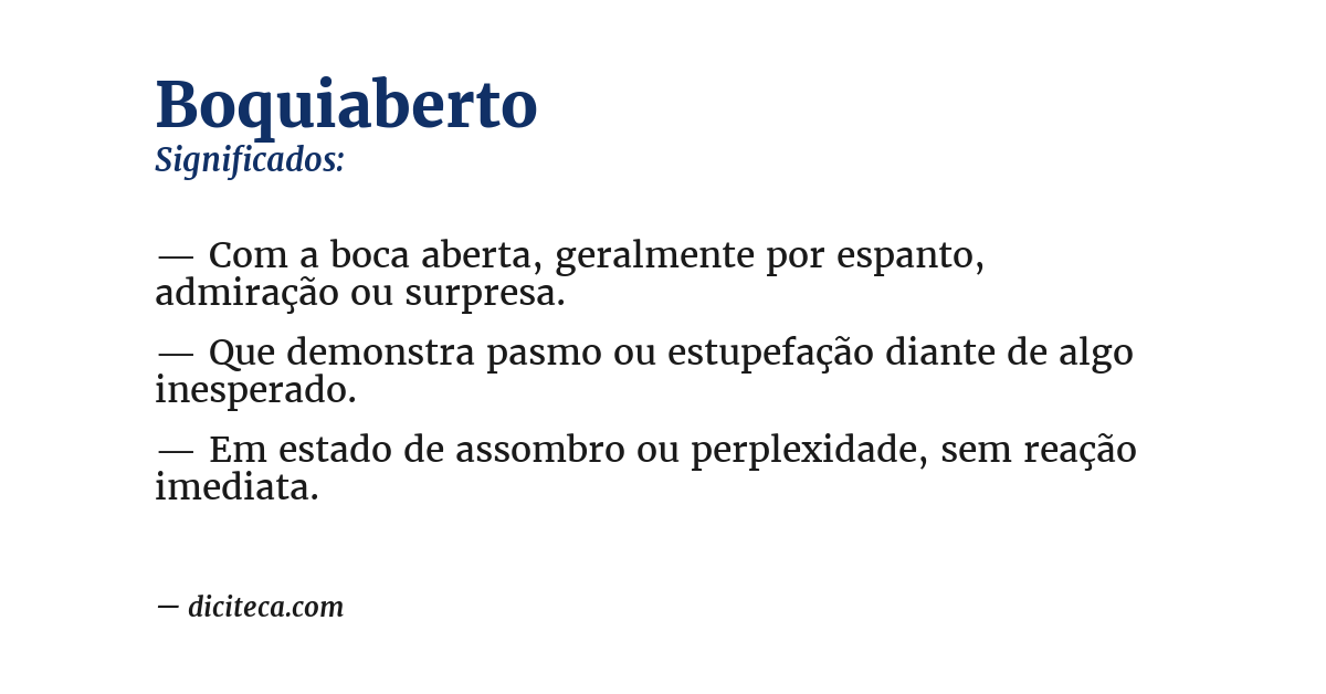 Significado de boquiaberto