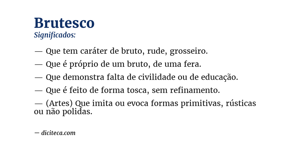 Significado de brutesco