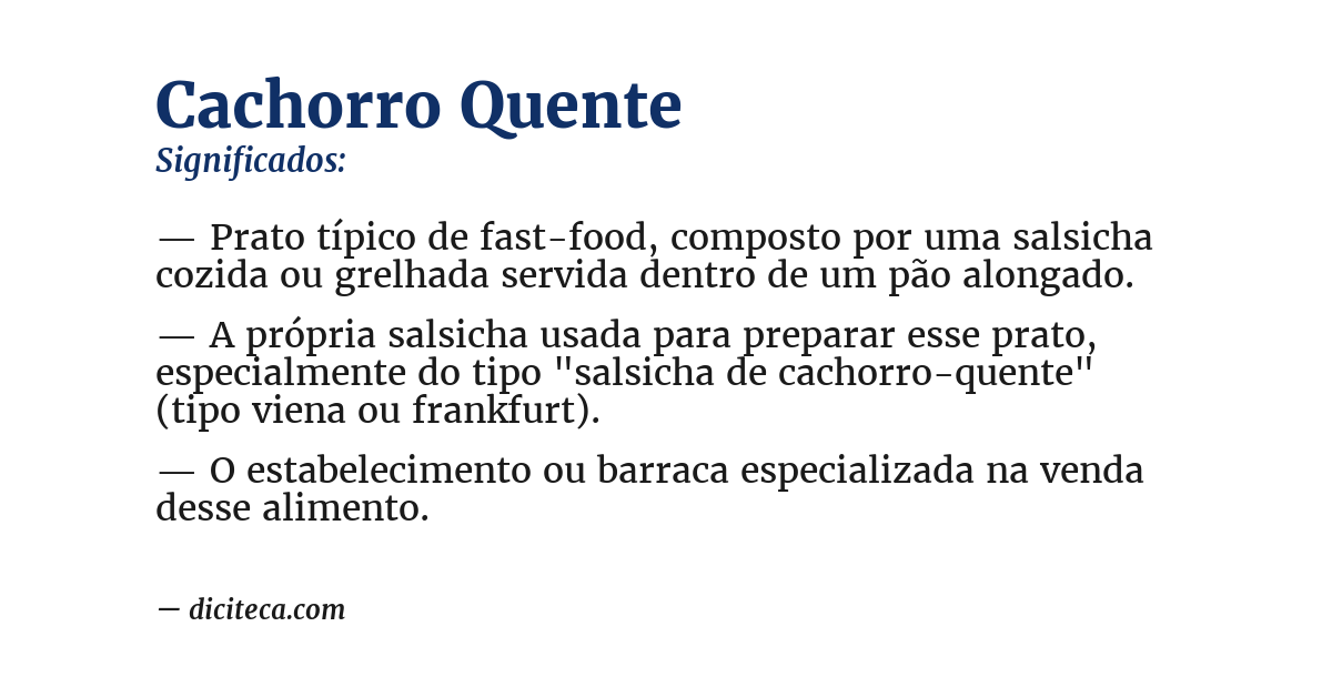 Significado de cachorro quente