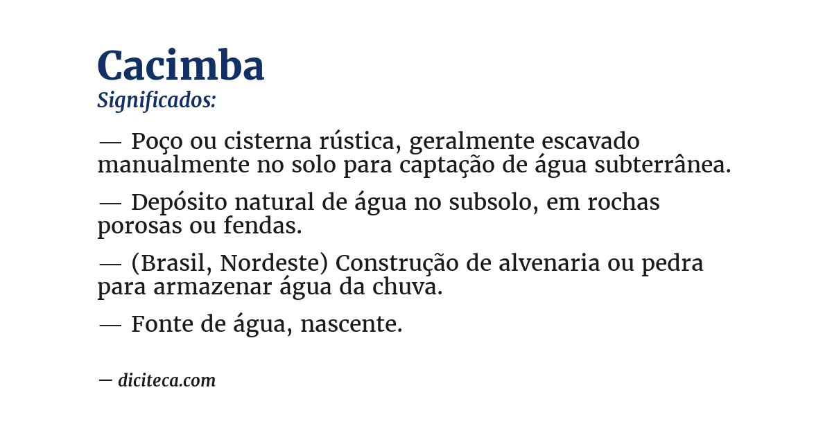 Significado de cacimba
