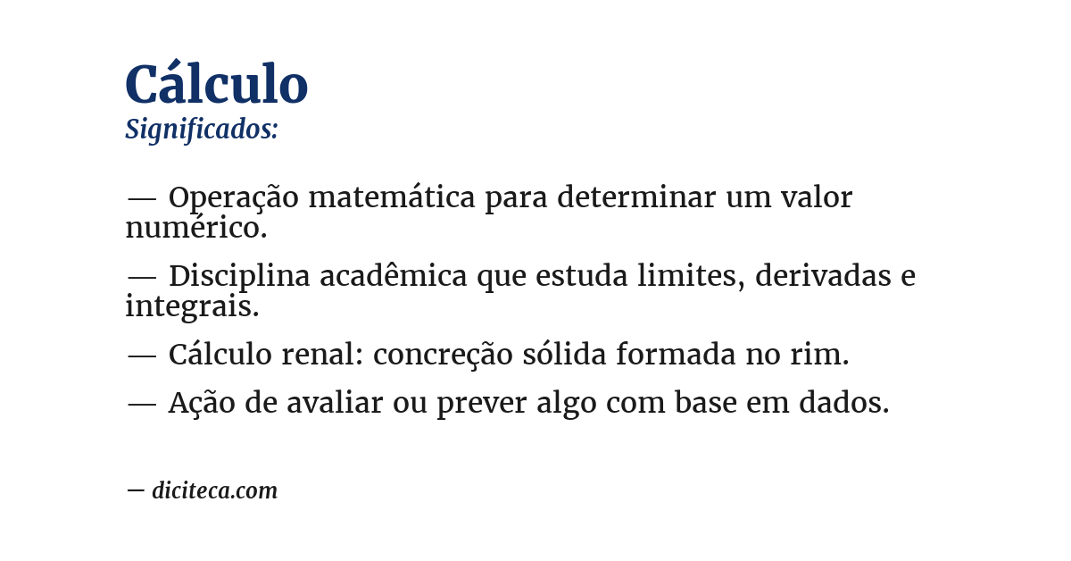 Significado de cálculo