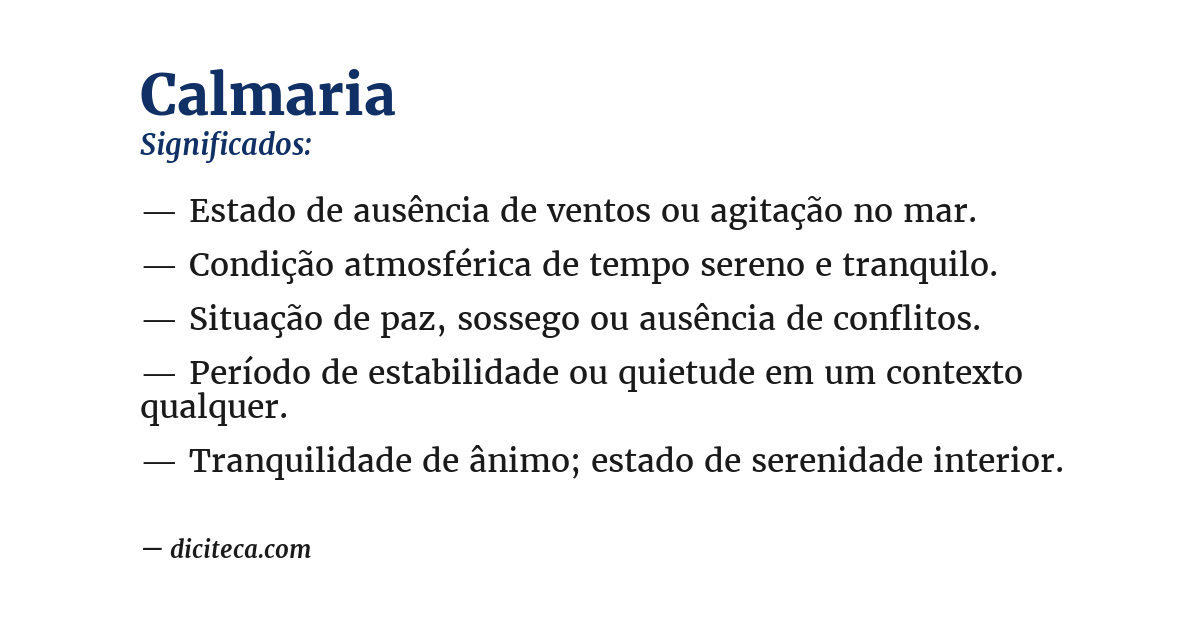 Significado de calmaria