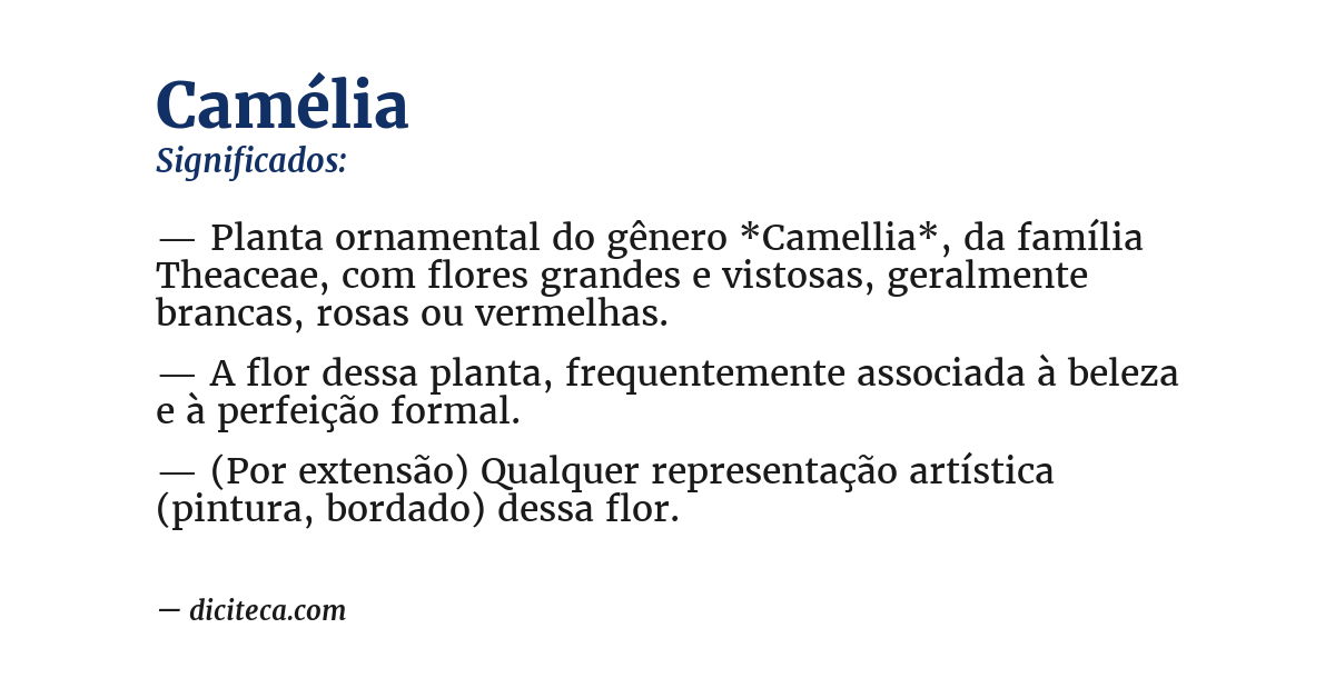 Significado de camélia